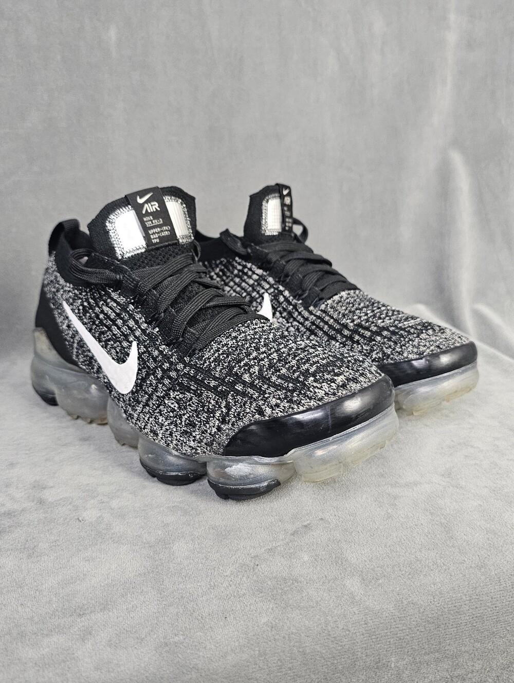 Nike Air Vapormax Flyknit 3 Mens Size 8.5 Black White Oreo AJ6900-002 S2-16
